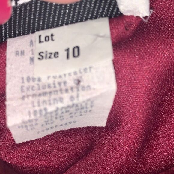 Vintage Burgundy After Dark Drop Waist Large Bow Party Dress Size 10 - Picture 15 of 16